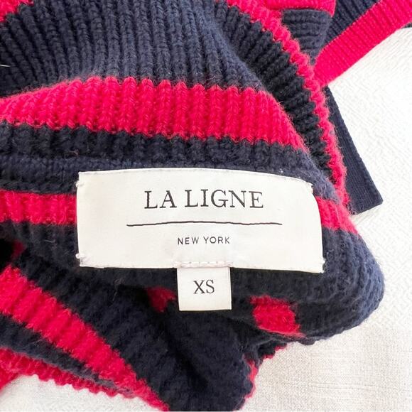La Ligne Striped Navi Turtleneck Sweater in Navy/Red - size XS - Picture 8 of 10
